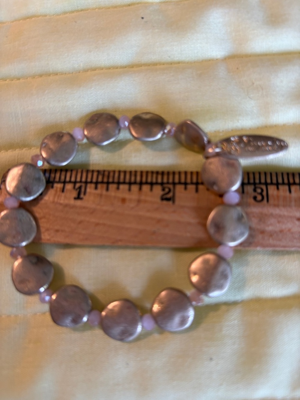 Handmade Plunder gold Bead Stretch Bracelet with Charm  $18